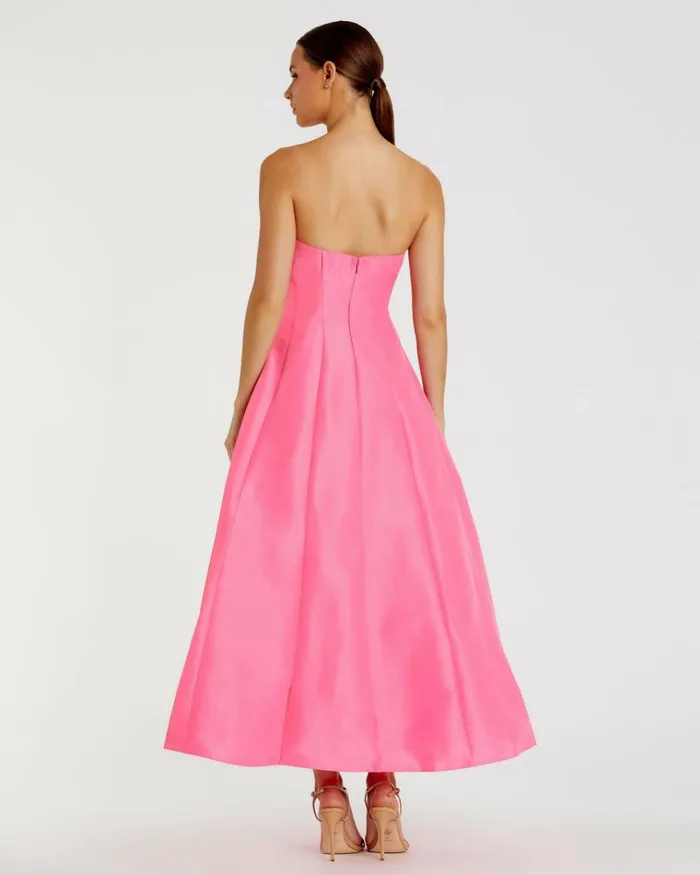 Women Evening Gowns Mac Duggal Strapless Ballgown With Bow Detail Dress Candy Pink