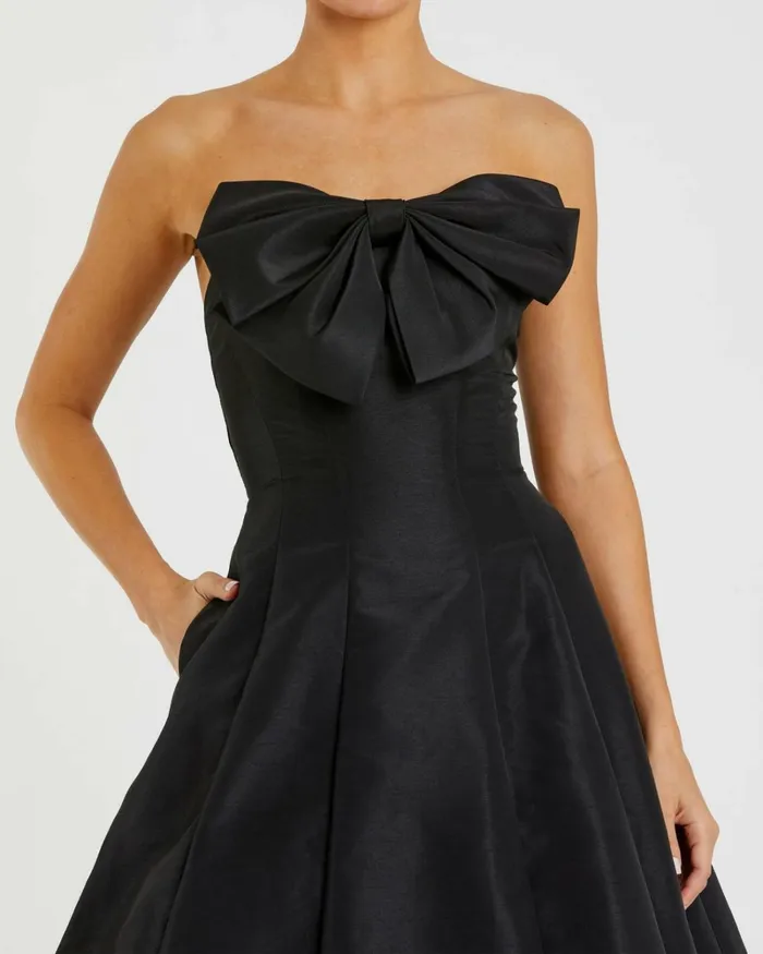 Women Evening Gowns Mac Duggal Strapless Ballgown With Bow Detail Dress Candy Pink