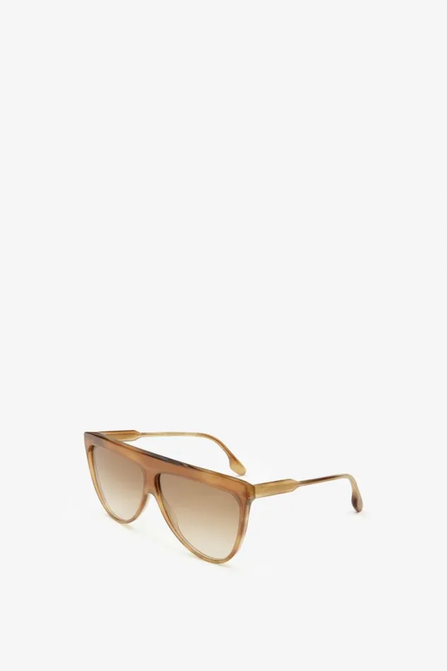 Women Eyewear Victoria Beckham Classic Flat Top V Sunglasses In Honey Horn
