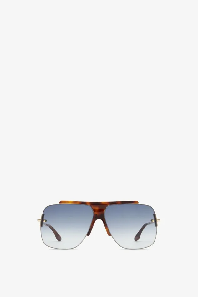 Women Eyewear Victoria Beckham Combination Rimless Square Sunglasses In Tortoise