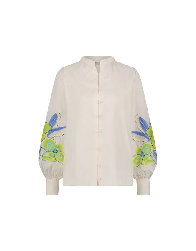 Women Fabienne Chapot Floral Embellished Blouse Ivory Monsoon Tops and Blouses
