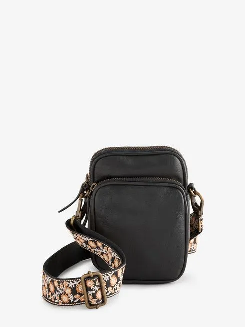Women Fatface Bags and Wallets Black Large Phone Bag