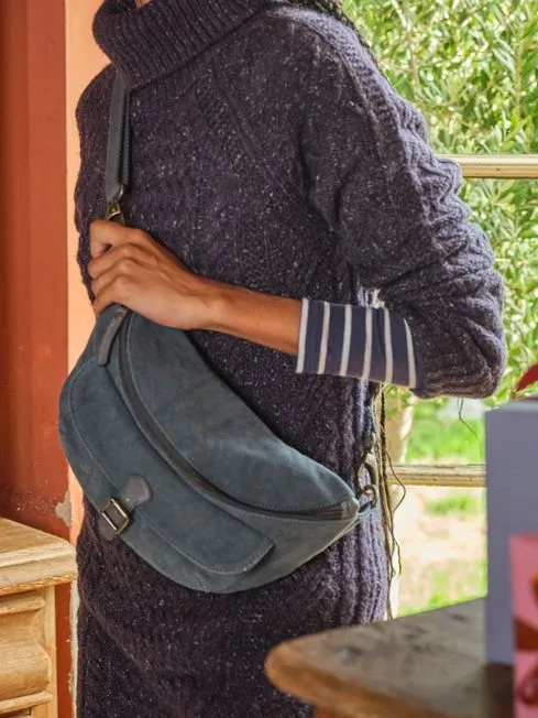 Women Fatface Bags and Wallets Blue Canvas Belt Bag