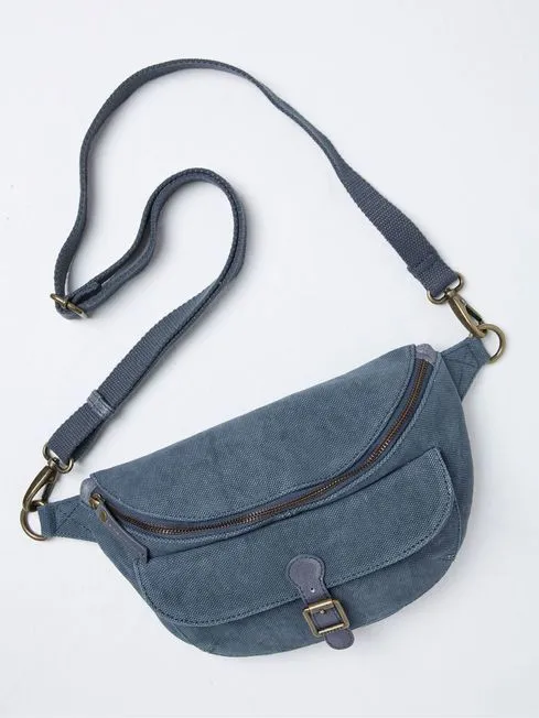 Women Fatface Bags and Wallets Blue Canvas Belt Bag Women Fatface Bags and Wallets Blue Canvas Belt Bag
