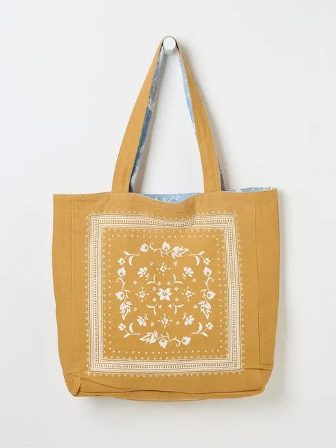 Women Fatface Bags and Wallets Blue Reversible Tote Bag