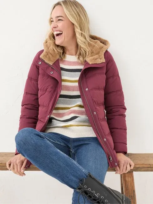 Women Fatface Coats and Jackets Lara Red Lara Puffer Coat