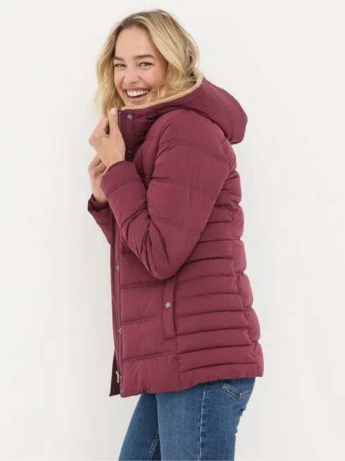 Women Fatface Coats and Jackets Lara Red Lara Puffer Coat
