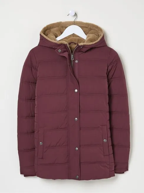 Women Fatface Coats and Jackets Lara Red Lara Puffer Coat