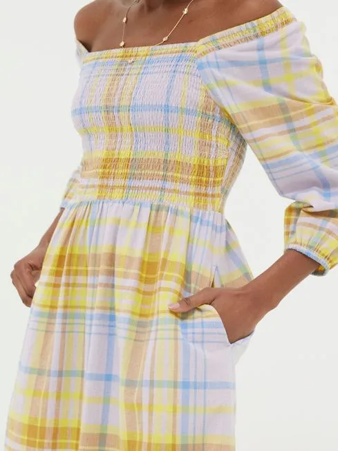 Women Fatface Dresses Adele Yellow Midi Dress With Linen Women Fatface Dresses Adele Yellow Midi Dress With Linen