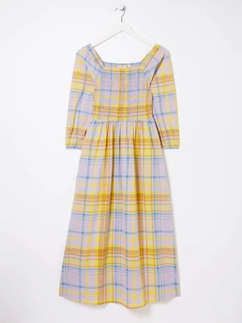 Women Fatface Dresses Adele Yellow Midi Dress With Linen Women Fatface Dresses Adele Yellow Midi Dress With Linen