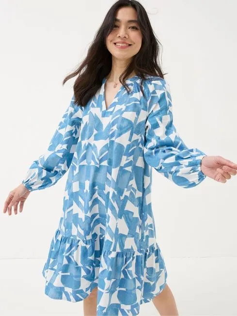 Women Fatface Dresses Amy Blue Med Geo Dress