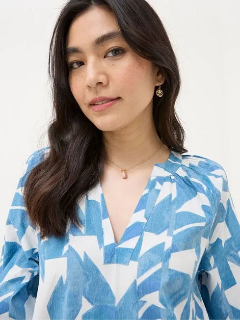 Women Fatface Dresses Amy Blue Med Geo Dress