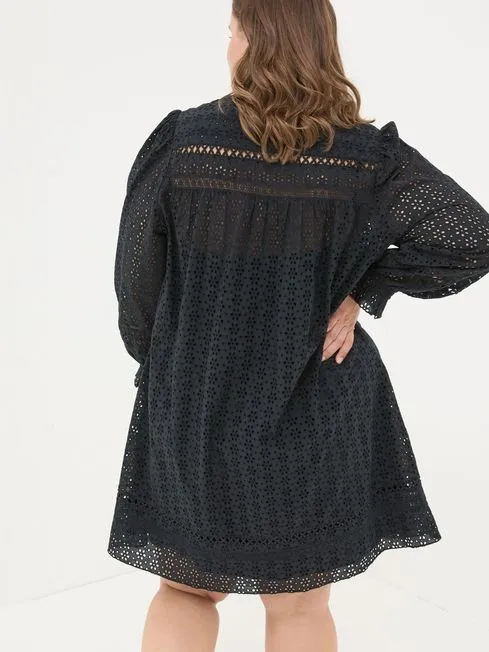 Women Fatface Dresses Black 100 Cotton Brody Detail Dress Women Fatface Dresses Black 100 Cotton Brody Detail Dress