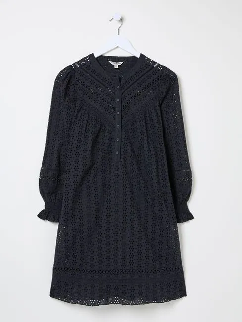 Women Fatface Dresses Black 100 Cotton Brody Detail Dress Women Fatface Dresses Black 100 Cotton Brody Detail Dress