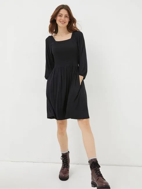 Women Fatface Dresses Black Adeline Jersey Dress