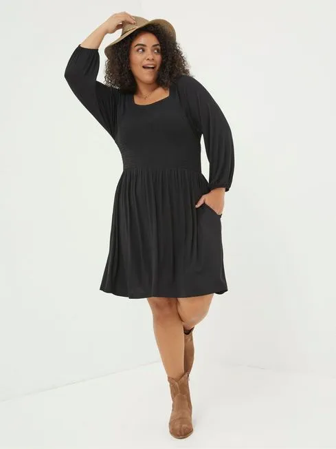Women Fatface Dresses Black Adeline Jersey Dress Women Fatface Dresses Black Adeline Jersey Dress