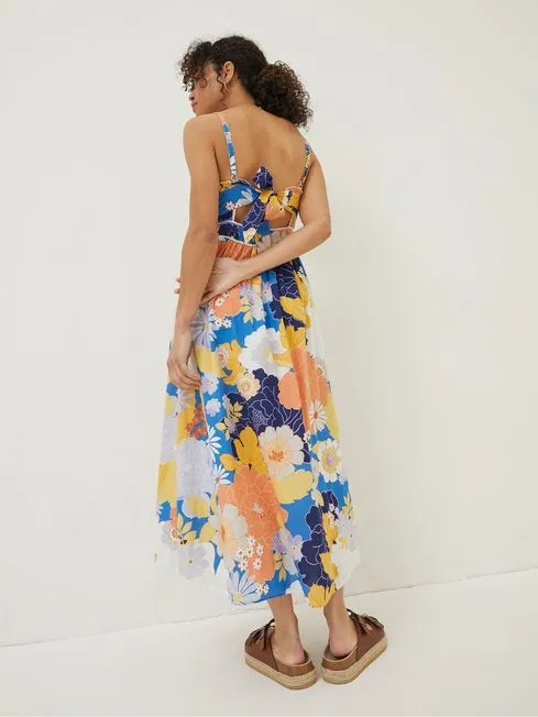 Women Fatface Dresses Blue Jayden Coastal Midi Dress Women Fatface Dresses Blue Jayden Coastal Midi Dress
