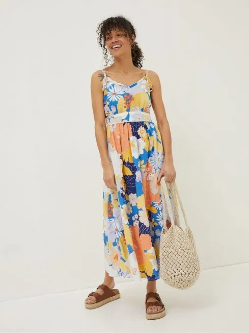 Women Fatface Dresses Blue Jayden Coastal Midi Dress Women Fatface Dresses Blue Jayden Coastal Midi Dress