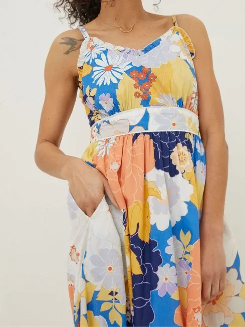 Women Fatface Dresses Blue Jayden Coastal Midi Dress Women Fatface Dresses Blue Jayden Coastal Midi Dress