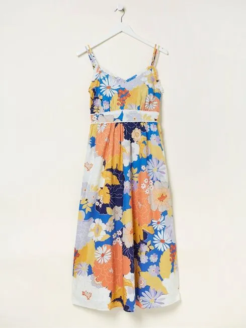 Women Fatface Dresses Blue Jayden Coastal Midi Dress Women Fatface Dresses Blue Jayden Coastal Midi Dress