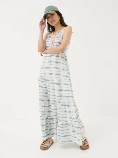 Women Fatface Dresses Blue Tie Dye Tammy Beach Maxi Dress