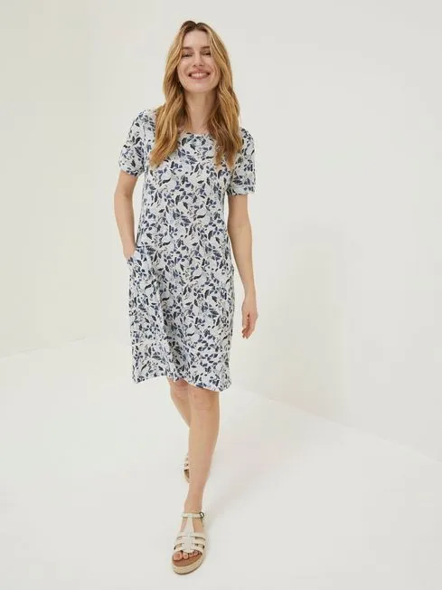 Women Fatface Dresses Natural Simone Batik Jersey Dress