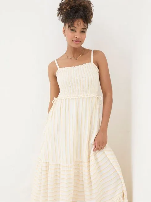 Women Fatface Dresses Yellow Med Moments Stripe Beach Dress Women Fatface Dresses Yellow Med Moments Stripe Beach Dress