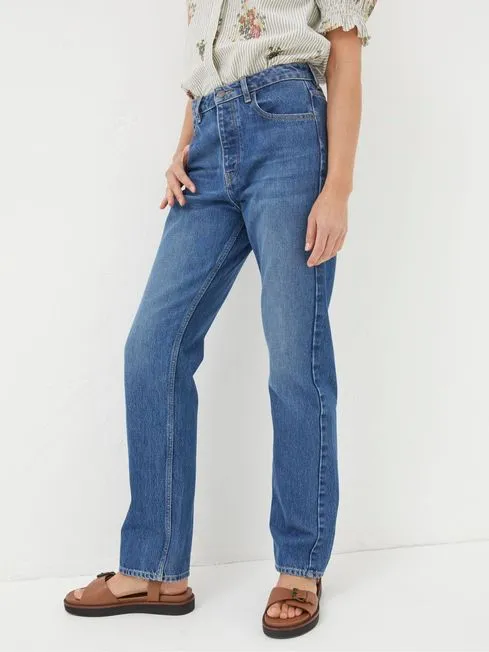 Women Fatface Jeans Blue Sutton Straight Jeans