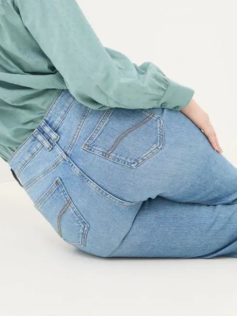 Women Fatface Jeans Carmel Light Vintage Blue Comfort Straight Jeans