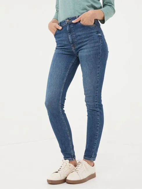 Women Fatface Jeans Harlow Dark Vintage Blue Highwaist Skinny Jeans