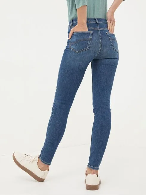 Women Fatface Jeans Harlow Dark Vintage Blue Highwaist Skinny Jeans