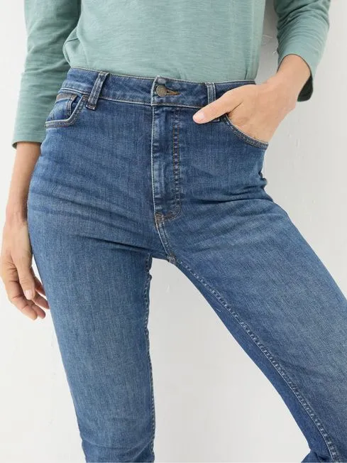 Women Fatface Jeans Harlow Dark Vintage Blue Highwaist Skinny Jeans