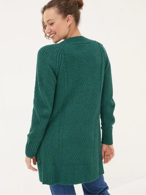 Women Fatface Knitwear Hannah Dark Green Cardigan Women Fatface Knitwear Hannah Dark Green Cardigan