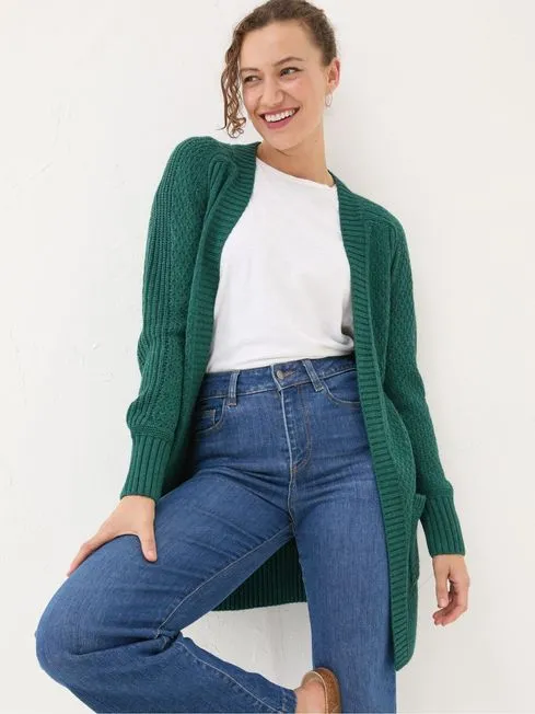 Women Fatface Knitwear Hannah Dark Green Cardigan Women Fatface Knitwear Hannah Dark Green Cardigan