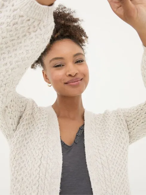 Women Fatface Knitwear Ivory Anais Cardigan