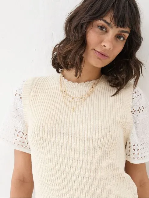 Women Fatface Knitwear Ivory Lia 2 In 1 Tank Women Fatface Knitwear Ivory Lia 2 In 1 Tank