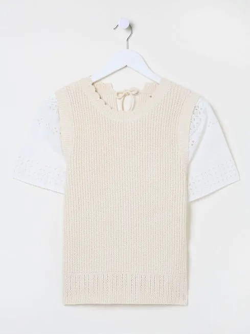 Women Fatface Knitwear Ivory Lia 2 In 1 Tank Women Fatface Knitwear Ivory Lia 2 In 1 Tank
