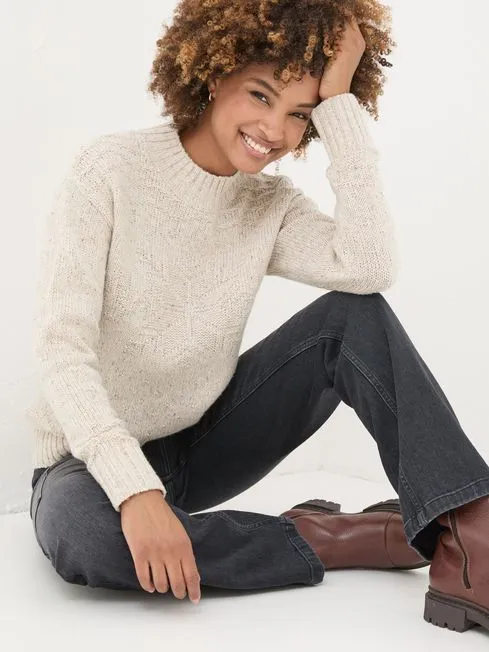 Women Fatface Knitwear Ivory Snowflake Jumper Women Fatface Knitwear Ivory Snowflake Jumper