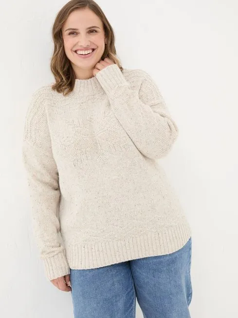 Women Fatface Knitwear Ivory Snowflake Jumper Women Fatface Knitwear Ivory Snowflake Jumper