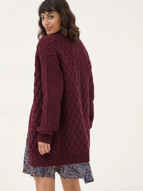 Women Fatface Knitwear Plum Purple Ezzie Cardigan Women Fatface Knitwear Plum Purple Ezzie Cardigan