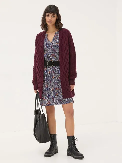 Women Fatface Knitwear Plum Purple Ezzie Cardigan Women Fatface Knitwear Plum Purple Ezzie Cardigan