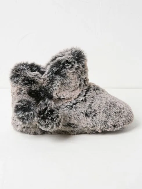 Women Fatface Loungewear Farah Oatmeal Faux Fur Boots