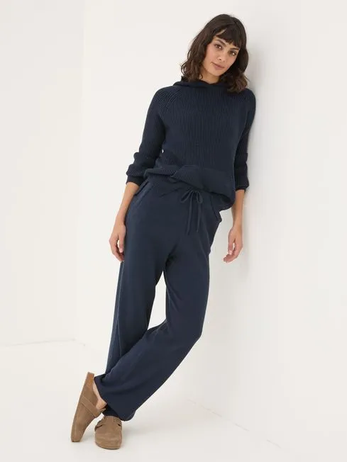 Women Fatface Loungewear Knitted Blue Navy Lounge Wide Leg Joggers Women Fatface Loungewear Knitted Blue Navy Lounge Wide Leg Joggers