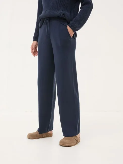 Women Fatface Loungewear Knitted Blue Navy Lounge Wide Leg Joggers Women Fatface Loungewear Knitted Blue Navy Lounge Wide Leg Joggers