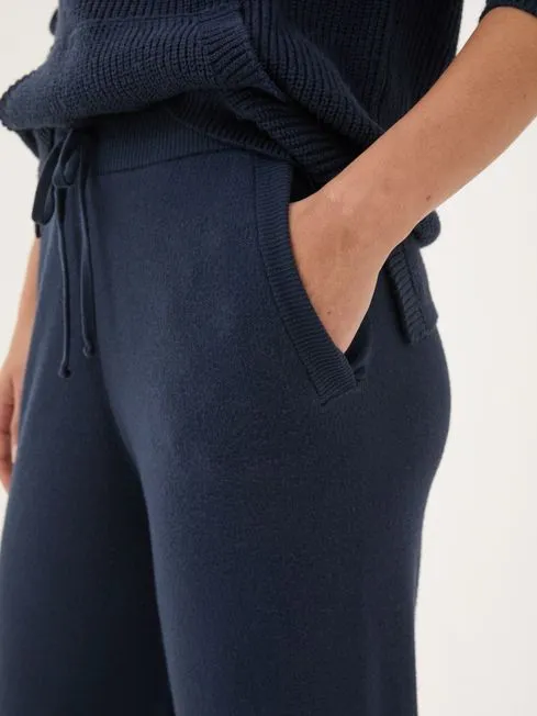 Women Fatface Loungewear Knitted Blue Navy Lounge Wide Leg Joggers Women Fatface Loungewear Knitted Blue Navy Lounge Wide Leg Joggers