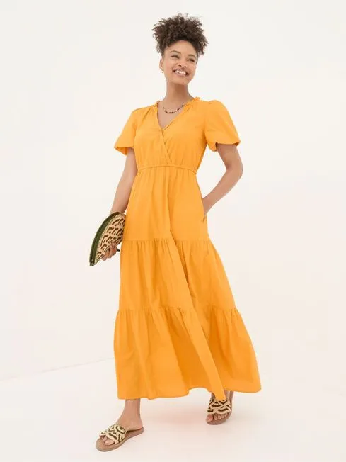 Women Fatface Maxi Dresses Aubrey Orange Maxi Dress