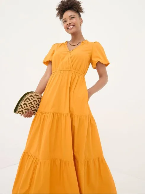 Women Fatface Maxi Dresses Aubrey Orange Maxi Dress