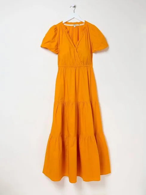 Women Fatface Maxi Dresses Aubrey Orange Maxi Dress