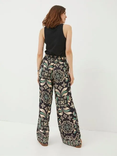 Women Fatface Pants and Leggings Black Isla Mosaic Leaf Wide Leg Trousers Women Fatface Pants and Leggings Black Isla Mosaic Leaf Wide Leg Trousers