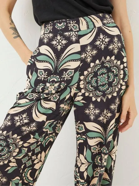 Women Fatface Pants and Leggings Black Isla Mosaic Leaf Wide Leg Trousers Women Fatface Pants and Leggings Black Isla Mosaic Leaf Wide Leg Trousers